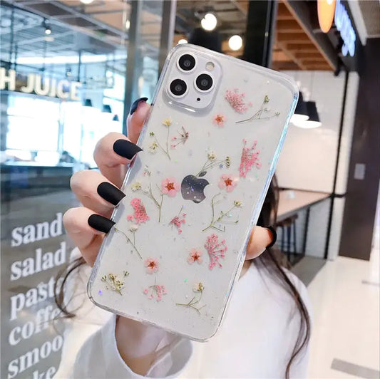 Real Flower Epoxy Phone Case - Transparent Cover