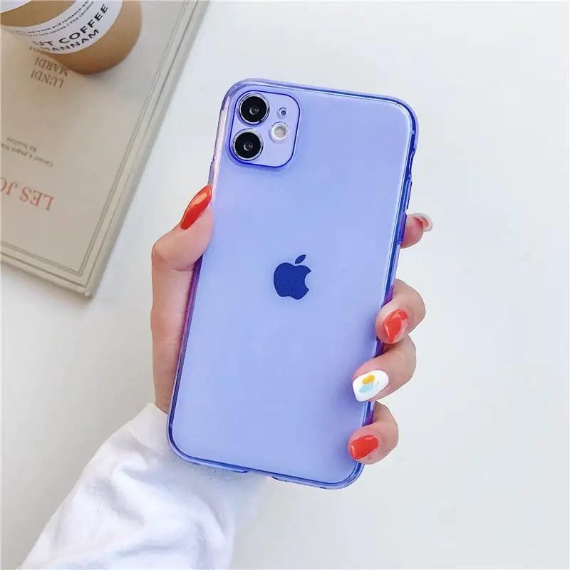 Fluorescent Transparent Soft Cover Phone Case for XSMAX