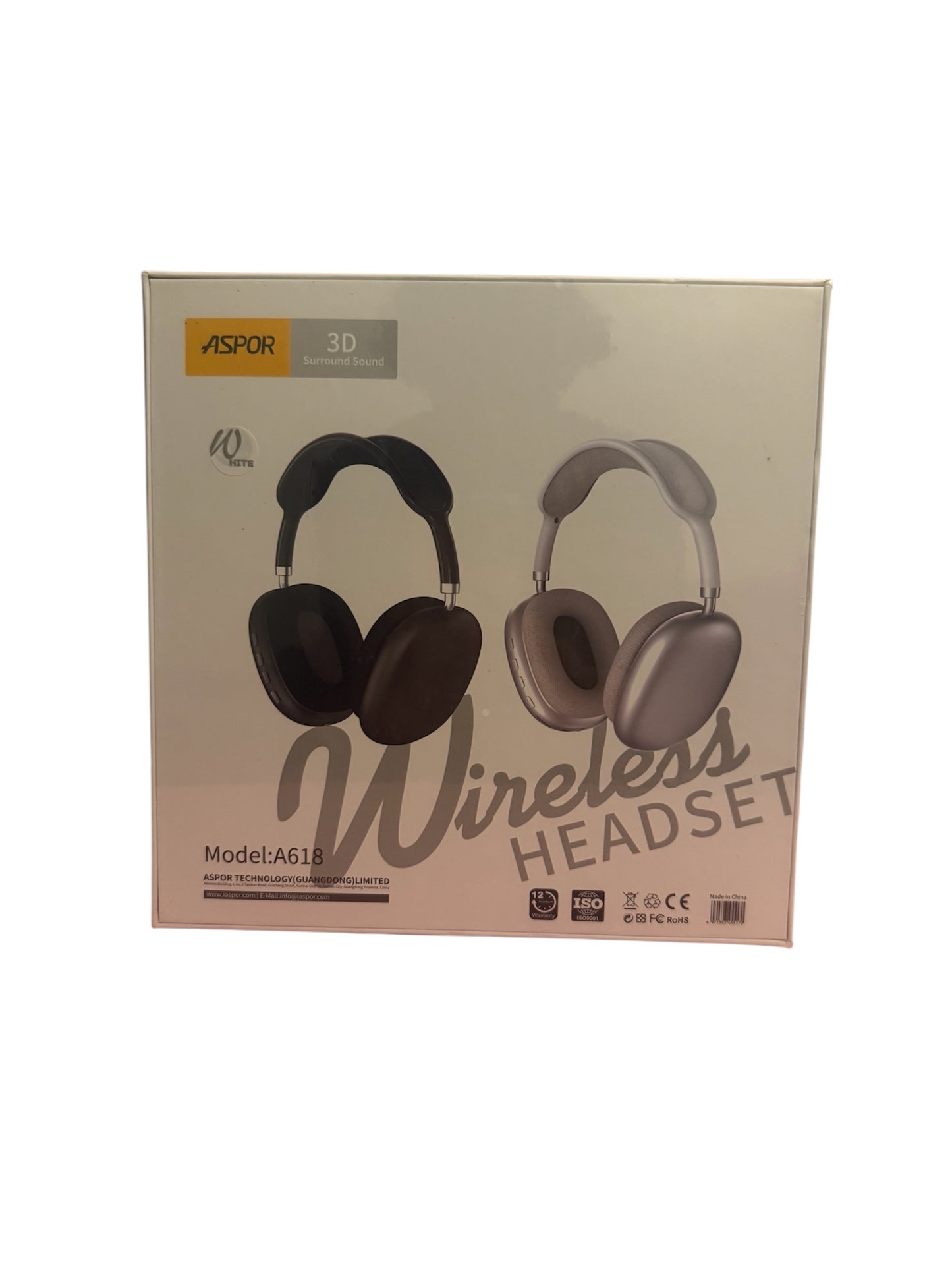 Wireless Headset A618 3D Surround Sound 12H Battery Black