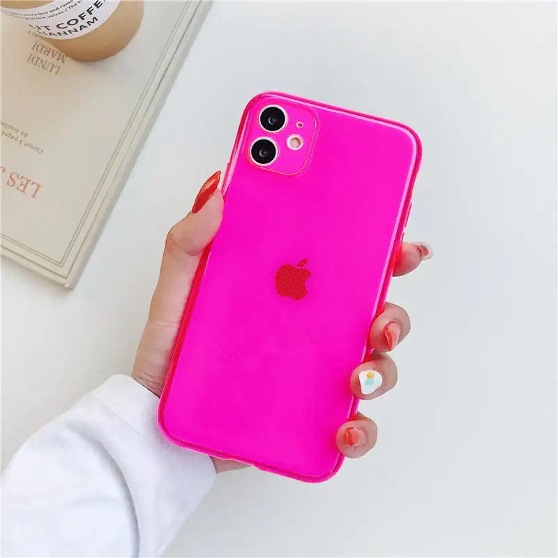 Fluorescent Transparent Soft Cover Phone Case for XSMAX