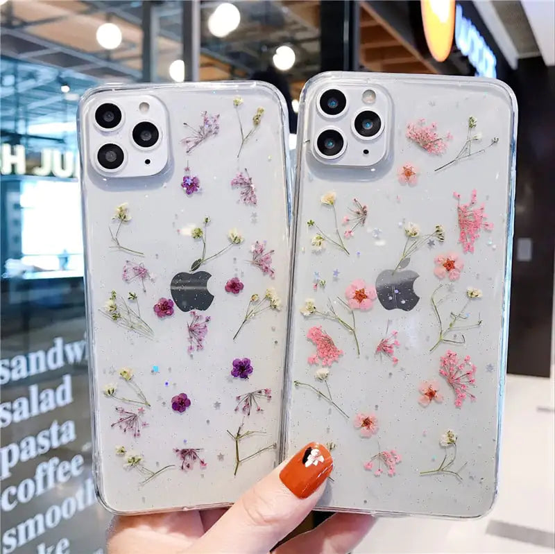 Real Flower Epoxy Phone Case - Transparent Cover