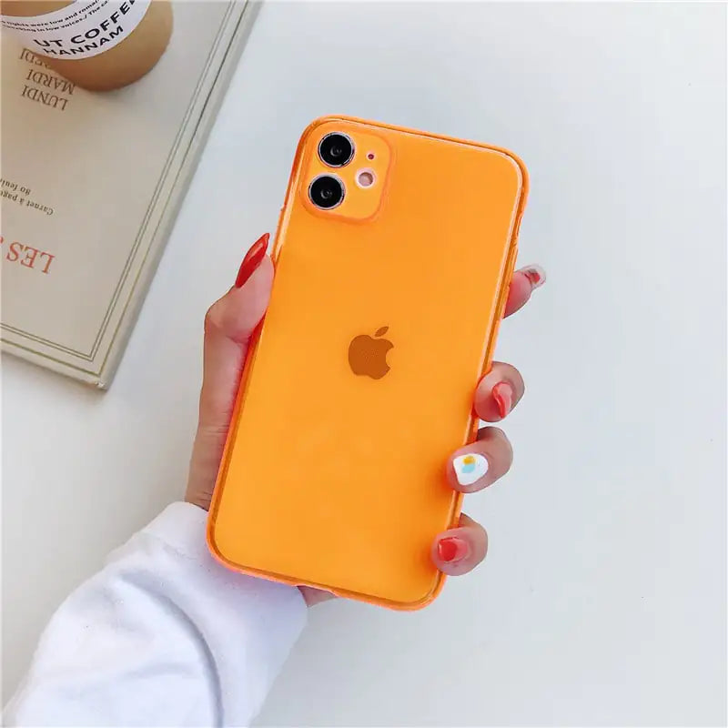 Fluorescent Transparent Soft Cover Phone Case for XSMAX
