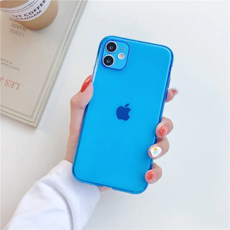 Fluorescent Transparent Soft Cover Phone Case for XSMAX